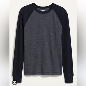 Old Navy Men's Dark Blue and Charcoal Crewneck Sweater